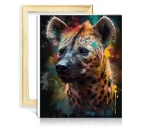 TANGFEIY Canvas Oil Painting Hyena Painting DIY Paint by Numbers Adults Beginner with Brushes and Acrylic Pigment on Art Paint by Numbers Kits NO Frame(50x65cm)