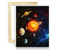 TANGFEIY Oil Painting Kits Solar System neon Paint by Numbers Adults with Brushes and Acrylic Pigment Art Paint by Number for Adults with Frame(30x40cm)