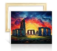 TANGFEIY Oil Painting Paint by Numbers Kits Color Stonehenge Paint by Numbers Kits Adult and Kids Acrylic Number with Paintbrushes Art Supplies DIY Frame(30x40cm)