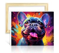 TANGFEIY on Canvas Easy to Paint Artwork French Bulldog Pigment on Canvas Painting Adults with Brushes and Acrylic Pigment on Canvas Art Supplies No Frame(40x50cm)