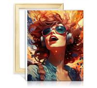 TANGFEIY on Canvas Paint by Numbers Female Pilot DIY Digital Oil Painting Adults with Brushes and Acrylic Pigment for Home Wall Decor Gifts with Frame(40x50cm)