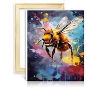 TANGFEIY on Canvas Painting bee Canvas Oil Painting Kit Kids Acrylic Oil Painting Paintwork with Paintbrushes Picture for Home Decor with Frame(30x40cm)