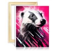 TANGFEIY On Canvas Painting by Numbers Animals Honey Badger DIY Paint by Numbers Adults Beginner with Brushes and Acrylic Pigment on Canvas No Frame(40x50cm)