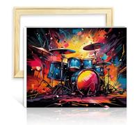 TANGFEIY On Canvas Painting by Numbers Drum Painting Pigment on Canvas Painting Adults with Brushes and Acrylic Pigment for Home Decor with Frame(30x40cm)