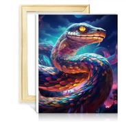 TANGFEIY On Canvas Painting by Numbers Snake DIY Paint by Number with Brushes and Acrylic Pigment on Art Paint by Number for Adults No Frame(30x40cm)