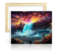 TANGFEIY on Canvas Painting Niagara Falls Paint by Number Adult Paint by Number Kits with Brushes and Acrylic Pigment on Number Painting Art No Frame(30x40cm)