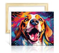 TANGFEIY on Canvas Wall Art Paint by Numbers Beagle Paint by Number Adults with Brushes and Acrylic Pigment Creative Style Arts Crafts DIY Frame(30x40cm)