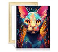 TANGFEIY on Canvas Wall Art Paint by Numbers Sphinx cat DIY Digital Oil Painting Kits on Canvas with Brushes and Acrylic Pigment Painting Art Crafts NO Frame(50x65cm)