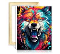 TANGFEIY on Canvas Wall Art Paint by Numbers Wolf Paint by Numbers Kit Adults with 3 Brushes & Acrylic Paints Home Decor Painting Gift NO Frame(60x75cm)