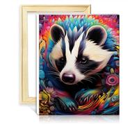 TANGFEIY Paint by Number Animals Honey Badger DIY Paint by Numbers Kits with Brushes and Acrylic Pigment on Canvas House Art Deco Crafts No Frame(40x50cm)