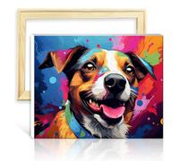 TANGFEIY Paint by Number Jack Russell Terrier Beginner DIY Paint by Number Set with 3 Brushes & Acrylic Paints House Art Deco Crafts NO Frame(50x65cm)