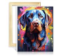 TANGFEIY Paint by Number Painting Labrador Retriever Oil Painting DIY Digital Art Artwork with Brushes and Acrylic Pigment on Artwork Adult Paint with Frame(30x40cm)