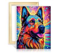 TANGFEIY Paint by Number Paintting German Shepherd Dog DIY Paint by Number Acrylic Number with Paintbrushes Picture for Home Decor NO Frame(60x75cm)
