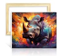 TANGFEIY Paint by Number Paintting Rhino Painting Adults with Brushes and Acrylic Pigment on Canvas Painting for Adults for Home Wall Decor Gifts No Frame(40x50cm)