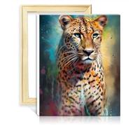 TANGFEIY Paint by Numbers Cheetah Painting Kids Adults Wall Decor - with Brushes and Acrylic Pigment on Canvas for Home Wall Decor Painting No Frame(30x40cm)