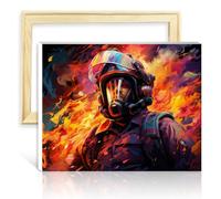 TANGFEIY Paint by Numbers Firefighter DIY Paint by Number Acrylic Oil Painting Paintwork with Paintbrushes for Bedroom Living Room Decor NO Frame(60x75cm)