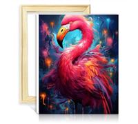 TANGFEIY Paint by Numbers Flamingo Animal Paint by Number Adults Beginner with 3 Brushes & Acrylic Paints for Bedroom Living Room Decor No Frame(40x50cm)