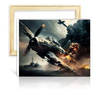 TANGFEIY Paint by Numbers Kits War Plane DIY Home Decor Painting with Brushes and Acrylic Pigment on Canvas Picture for Home Wall Decor Gifts with Frame(40x50cm)