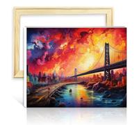 TANGFEIY Paint Kits Canvas Artsy San Francisco Kids Adults Paint by Number Kits- with Brushes and Acrylic Pigment on for Home Wall Decor Gifts No Frame(30x40cm)