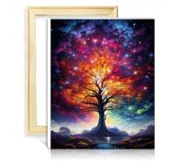 TANGFEIY Painting by Number Kits The The Cosmic Tree DIY Digital Oil Painting Kits on Canvas with 3 Brushes & Acrylic Paints Number Painting Art with Frame(30x40cm)