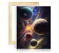 TANGFEIY Paintting Canvas Oil Painting Kit Beyond The Milky Way DIY Paint by Numbers Adults Beginner with Brushes and Acrylic Pigment on Canvas No Frame(40x50cm)
