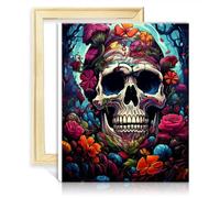 TANGFEIY Paintting Skull DIY Paint by Numbers Adults Beginner with Brushes and Acrylic Pigment on Creative Artwork for Home Decor No Frame(40x50cm)