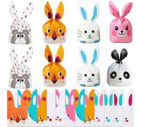 TANGGER 50 PCS Candy Bags Cute Ears Image Plastic Gift Bags for Wedding Cookie Bakery Biscuit Storage Party Bags and Buffet Supplies