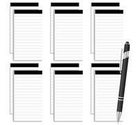 TANGHSE 12 Pack A7 Small Notepads Refills, 3x5 Inch White Pads of Paper, Mini Note Pads with 30 Lined Sheets in Pocket, Notepad Refills for Taking Notes and Reminders with 1 Retractable Pen
