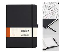 Tangible Stationery Co. Ltd A5 Dotted Notebook Forbes - Premium Hardback Dot Journal with 240 Pages - Storage Pocket - Journaling and Notes - Professional A5 Journals with Elastic Closure - Black