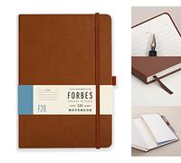 Tangible Stationery Co. Ltd - FORBES Classic A5 Lined Notebook - 240 Pages | Hardback Journal with Elastic Closure, Ribbon Marker & Pocket | Writing Notebook for Notes, Work & School - Tan