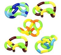 Tangle Fidget Toy, Fewlew 5 Pcs Creative Tangle Therapy Fidget Toy, Finger Hand Tangle Toy, Stress Relief, Classic Sensory Fidget Twist Toy, Hand-Eye Coordination Toy (Green)