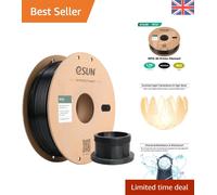 Tangle-Free Black PETG Filament 1.75mm - Exceptional Clarity & Strength, 1KG