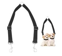 Tangle-Free Double Dog Leash - Adjustable Dual Pet Lead for Walking 2 Dogs (Small Breeds) - No-Tangle Splitter Design for Easy Training & Control (Black)