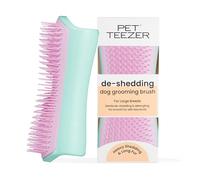 Tangle Teezer Large Pet Teezer De-Shedding Grooming Brush - Dry or Bath Brush - The Perfect Deshedding Brush for Dogs - Mint & Pink