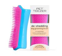 Tangle Teezer Large Pet Teezer De-Shedding Grooming Brush - Dry or Bath Brush - The Perfect Deshedding Brush for Dogs - Blue & Pink