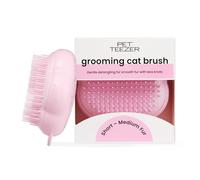 Tangle Teezer Pet Teezer Cat Grooming Brush | For Kittens & Cats with Short to Medium Hair | Two-Tiered Pet Grooming Brush for Cats | Adds Smoothness & Shine | Pink