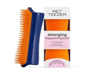 Tangle Teezer | Pet Teezer | Detangling and Dog Grooming Brush | Dry Brush or Dog Bath Brush | Navy & Orange