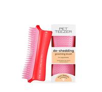 Tangle Teezer Pet Teezer Large De-Shedding Grooming Brush | De-shedding Brush for Dogs | Heavy Shedding, Double Coated Long Fur | Wet or Dry Fur | Ergonomic & Easy Clean | Red/Pink