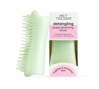 Tangle Teezer Pet Teezer Puppy Grooming Brush | Gentle Detangling Brush for Puppies and Senior Dogs | All Fur Types with Sensitive Skin | Soft Bristles | Mint