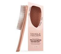 Tangle Teezer The Complete Carebrush - Fine Hair | Hair Health Hairbrush | Two-Tiered Teeth | Smooths Shines Massages & Detangles | Glazed Mocha | Wet & Dry Hair