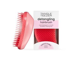 Tangle Teezer | The Thick & Curly Detangling Hairbrush | Strong Two-Tiered Teeth | Palm-Friendly | Suitable for Wet & Dry Hair |Get Frizz-Free, Super-Defined Curls | Lipstick Duo