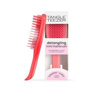 Tangle Teezer The Ultimate Detangler Mini Straight to Wavy Hairbrush | Travel Detangling Brush | Two-Tiered Teeth Reduce Breakage & Eliminate Knots| Wet & Dry Hair | Pink Punch