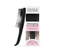 Tangle Teezer The Ultimate Detangler Mini Straight to Wavy Hairbrush | Travel Detangling Brush | Two-Tiered Teeth Reduce Breakage & Eliminate Knots| Wet & Dry Hair | Black