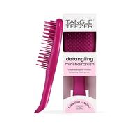 Tangle Teezer The Ultimate Detangler Mini Straight to Wavy Hairbrush | Travel Detangling Brush | Two-Tiered Teeth Reduce Breakage & Eliminate Knots| Wet & Dry Hair | Electric Raspberry Pink