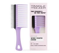 Tangle Teezer Wide Tooth Comb - Ideal for 3C-4C Curly Coily Hair - Long Teeth Detangle & Reduce Breakage - Two-Tiered Flexible Teeth Remove Shed Hair