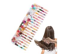 Tangled Comb - Hairdressing Accessory, Antistatic Comb | Large Tooth Comb In Material, Elegant Marble Design, Compact And Portable, Suitable For Thick, Curly And Wavy Hair