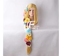 Tangled Cosplay Wig Princess Rapunzel Long Braids Artificial Flowers Headwear Women Blonde Synthetic Hair Adult wig and flowers