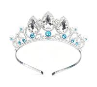 Tangled Crystal Rhinestone Cosplay Tiara Headband Crown For Halloween Birthday Costume Party (Silver Blue)