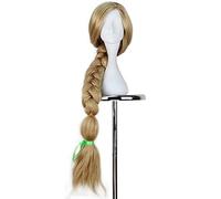Tangled Rapunzel Cosplay Wig Halloween Role Play Long Ponytail Cos Hair Adult Blonde Braid Synthetic Wig + Wig Cap