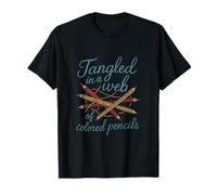 Tangled Web of Colored Pencils Artist Humor Design T-Shirt